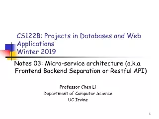 CS122B: Projects in Databases and Web Applications  Winter  201 9