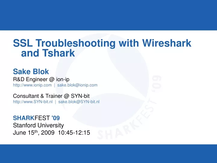 ssl troubleshooting with wireshark and tshark