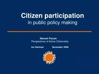 Citizen participation in public policy making