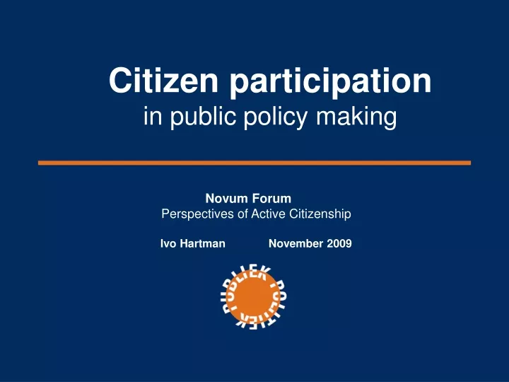 citizen participation in public policy making