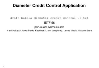 Diameter Credit Control Application