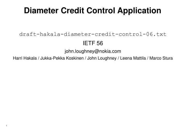 diameter credit control application