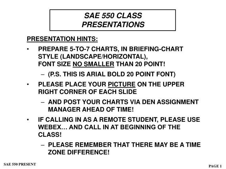 presentation hints prepare 5 to 7 charts