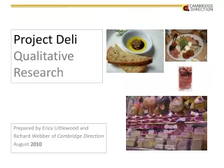 Project Deli  Qualitative  Research