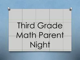 Third Grade Math Parent Night