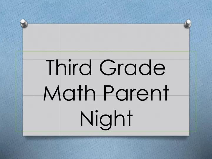 third grade math parent night