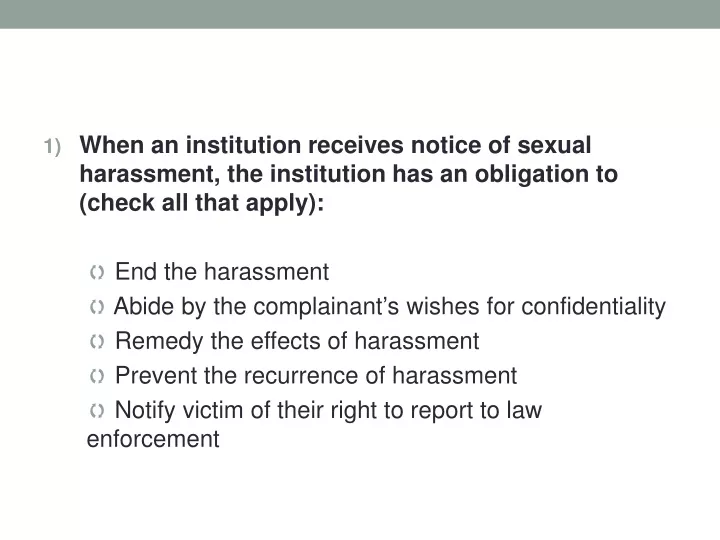 when an institution receives notice of sexual