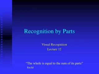 Recognition by Parts