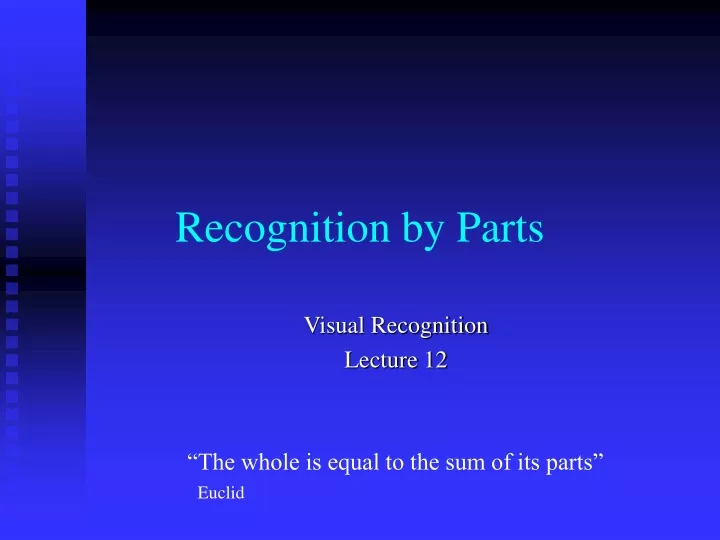 recognition by parts