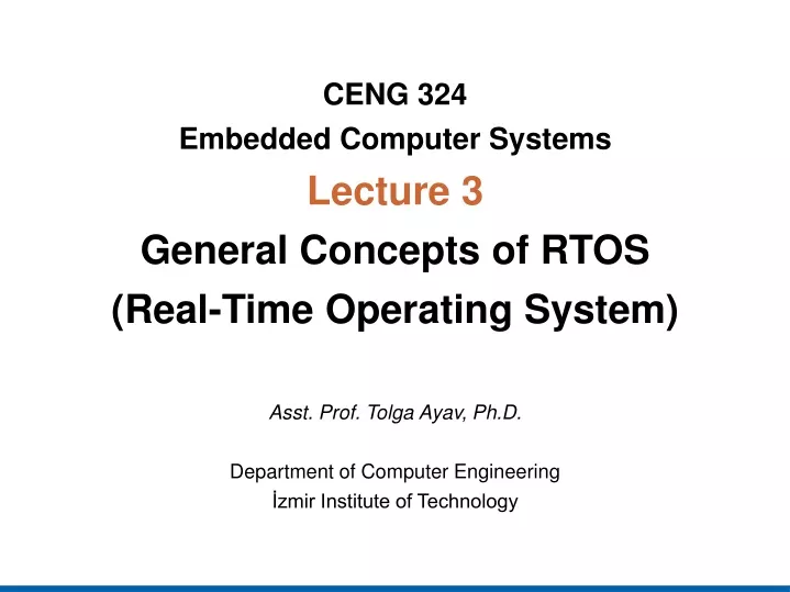 ceng 324 embedded computer system s lecture