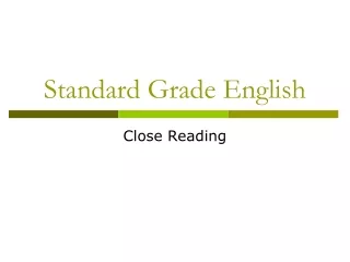 Standard Grade English