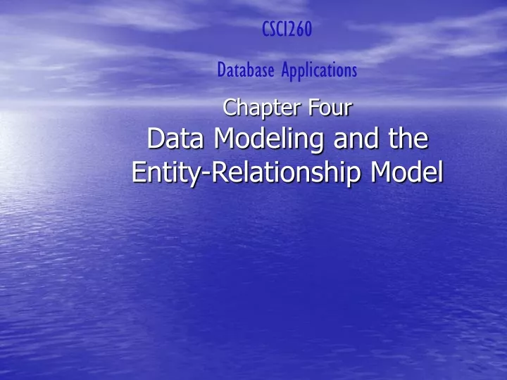 data modeling and the entity relationship model