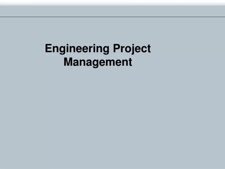 engineering project management