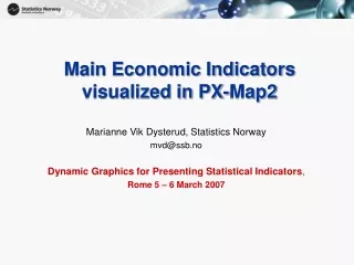 Main Economic Indicators visualized in PX-Map2
