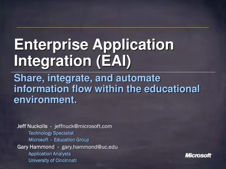 enterprise application integration eai share