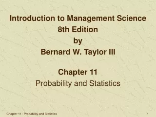 Chapter 11 Probability and Statistics