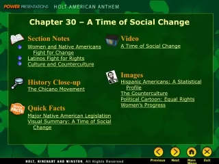 Chapter 30 – A Time of Social Change