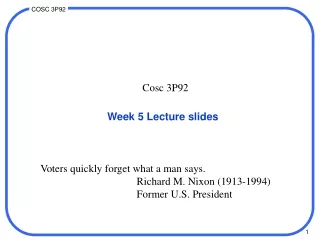 Week 5 Lecture slides