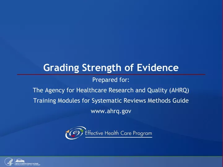 grading strength of evidence