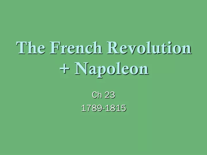 the french revolution napoleon