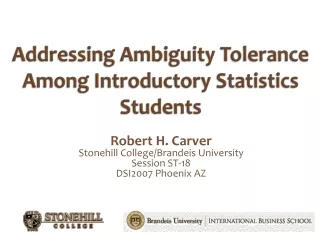 Addressing Ambiguity Tolerance Among Introductory Statistics Students