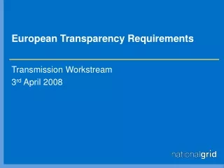 European Transparency Requirements