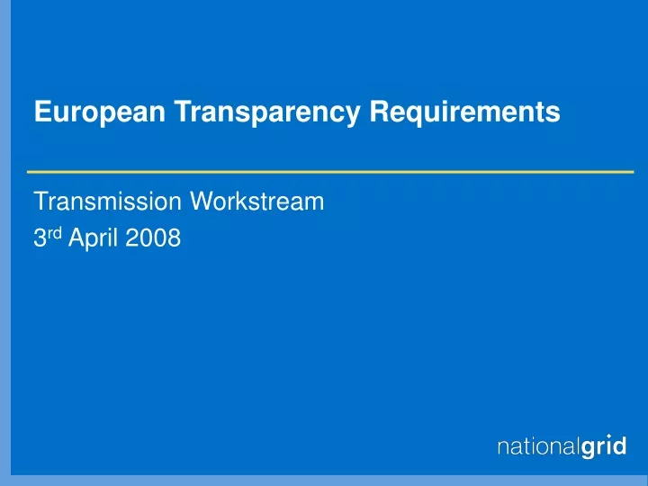 european transparency requirements