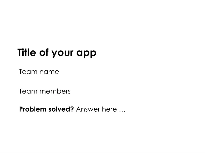 title of your app