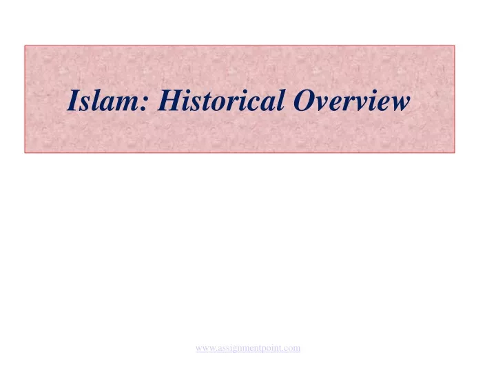 islam historical overview