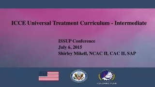 ISSUP Conference July 6, 2015 Shirley Mikell, NCAC II, CAC II, SAP