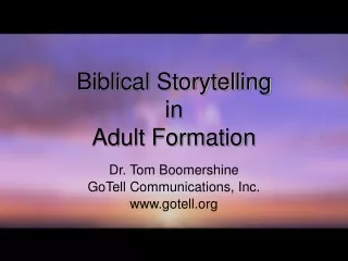 Biblical Storytelling in Adult Formation