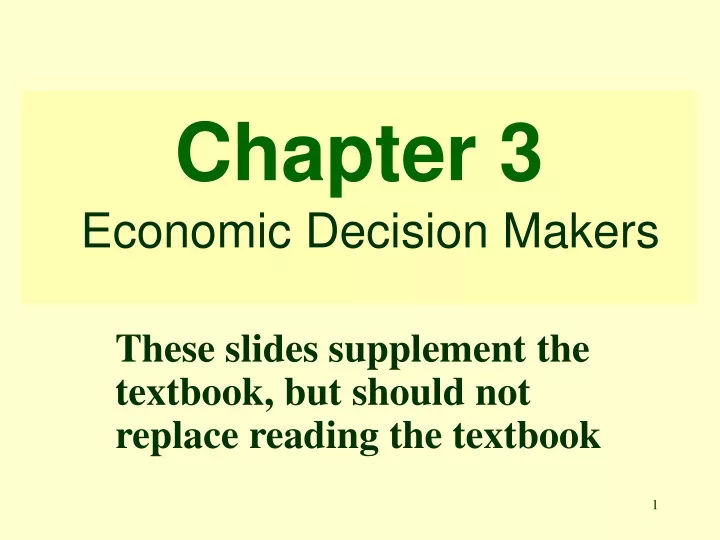 chapter 3 economic decision makers