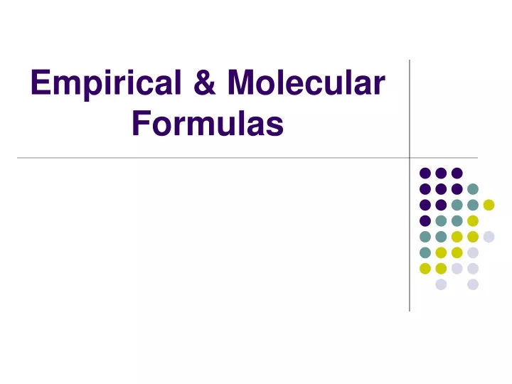 empirical molecular formulas