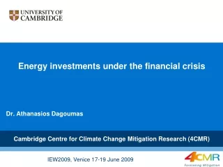 Energy investments under the financial crisis
