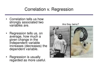 Correlation v. Regression
