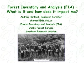 Forest Inventory and Analysis (FIA) –  What is it and how does it impact me?
