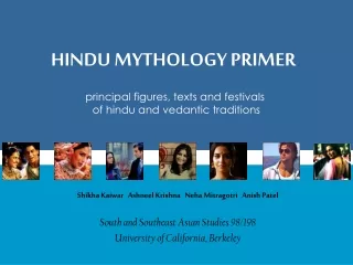 HINDU MYTHOLOGY PRIMER