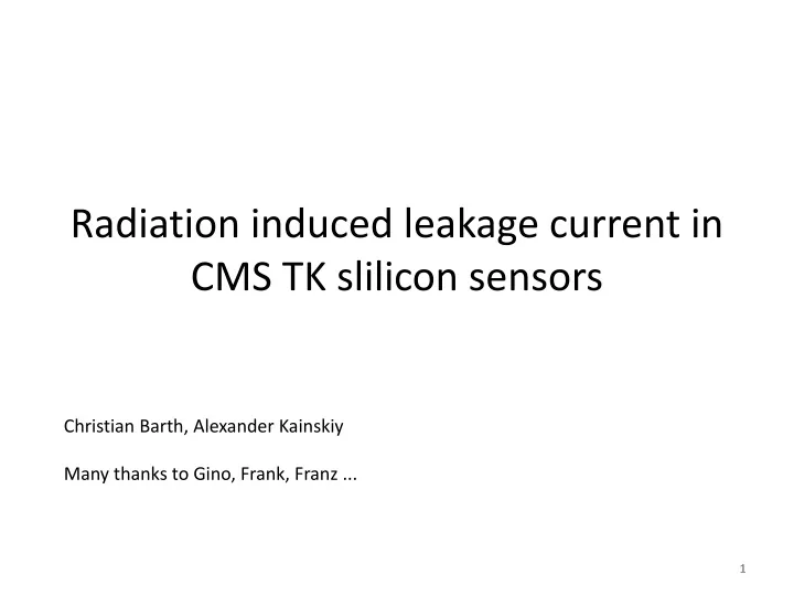 radiation induced leakage current
