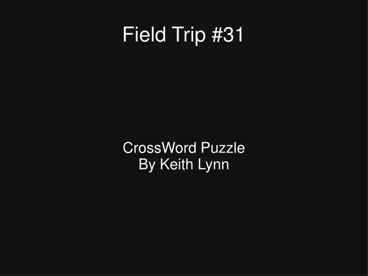 crossword puzzle by keith lynn