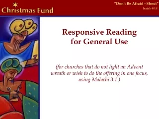 Responsive Reading                       for General Use