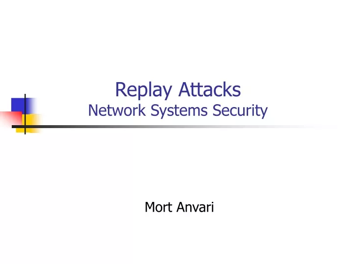 replay attacks network systems security