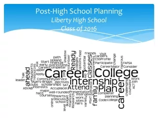 Post-High School  Planning Liberty High School Class of  2016