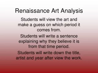 Renaissance Art Analysis
