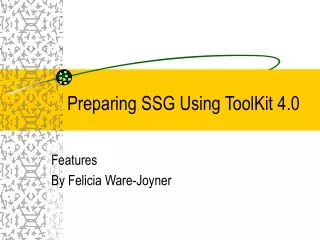 Preparing SSG Using ToolKit 4.0