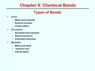 Chapter 9: Chemical Bonds