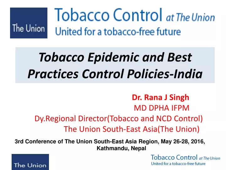 tobacco epidemic and best practices control policies india