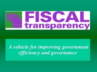 A vehicle for improving government efficiency and governance