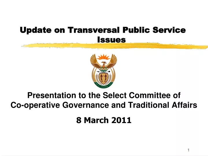 update on transversal public service issues