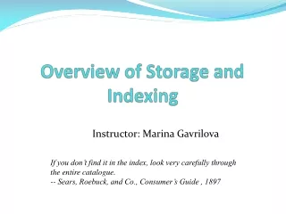 Overview of Storage and Indexing