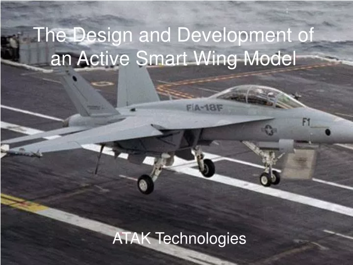 the design and development of an active smart wing model